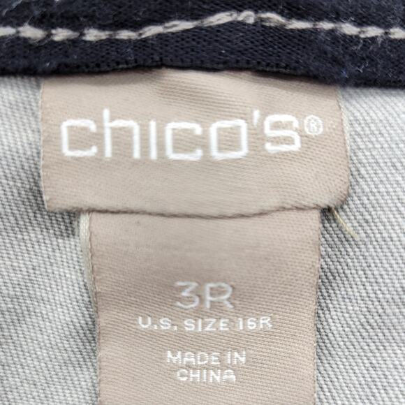 Chico's Jeans Women's 3R, 16R Gray Mid Rise Comfort Stretch Raw Hem Ankle - Picture 6 of 7